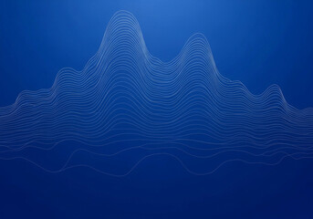 Abstract 3d wireframe mountain range in deep blue gradient