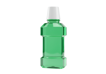 Isolated mouthwash bottle mock-up with cap for product presentation and advertising use