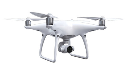 White drone with camera