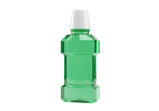 Isolated mouthwash bottle mock-up with cap for product presentation and advertising use