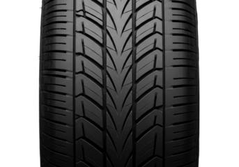 Isolated close-up tire tread pattern for wet and dry conditions, a single automotive object