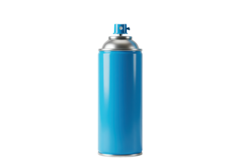 Isolated blue paint spray can ready for painting, artistic expression and DIY projects