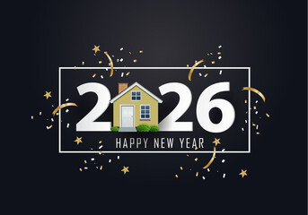 happy new year 2026. 2026 with house