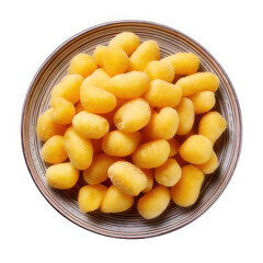 Gnocchi potato pasta, isolated on white and transparent background.