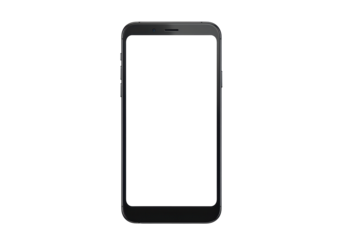 Isolated smartphone with blank screen, generic device for mockup presentation, modern cell phone