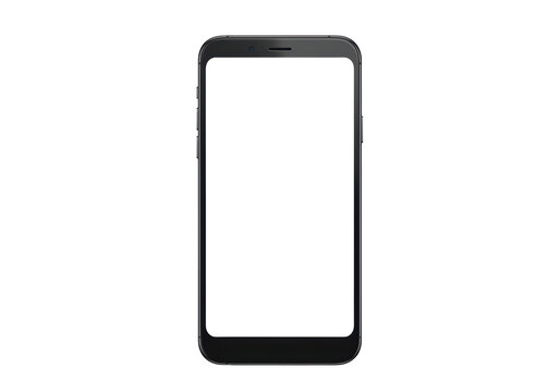 Isolated smartphone with blank screen, generic device for mockup presentation, modern cell phone