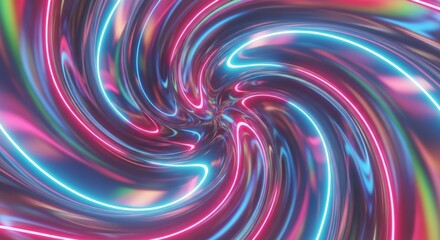 Abstract swirling vortex of neon pink and blue lights creating a hypnotic effect