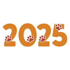 2025 lettering with dog track