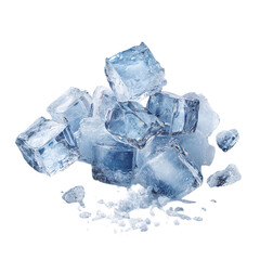 Obraz premium Realistic Crushed Ice Pieces for Beverage or Cocktail Illustration