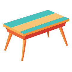 Minimalist color vector illustration of a modern coffee table