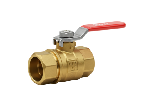Isolated ball valve, designed for the control of the flow of liquids and gas, brass equipment