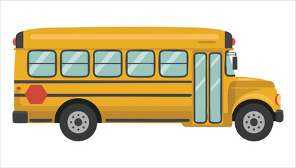 classic school bus yellow side view vector illustration isolated on white background © zakariyae