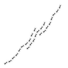 Worker Ants Trail Line Flat Style Design. Vector Illustration