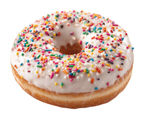 Colorful sprinkled donut delight bakery food isolated on transparent background
