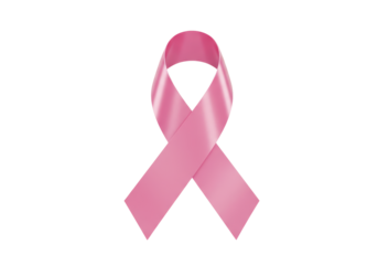 Isolated pink awareness ribbon for breast cancer, symbol of hope, unity and solidarity