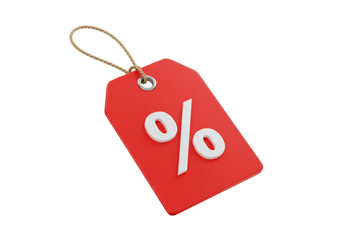 Isolated Price Tag Featuring Percentage Symbol Depicting Discount, Sale, or Promotion