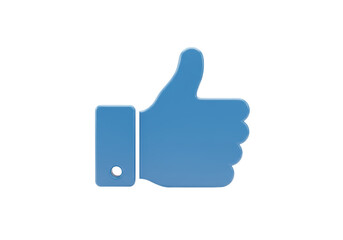 Isolated Blue thumb up, like button for social media, positive feedback and appreciation