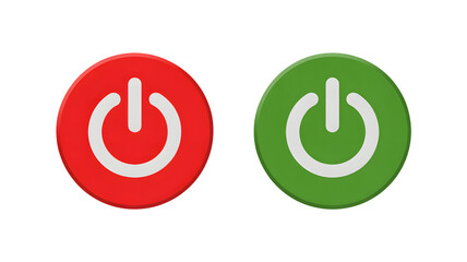 Power On Off Button Icons Red Green Status Control Symbol