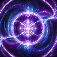 Obraz premium Discover the dazzling portal to endless possibilities, a vibrant vortex of cosmic energy and ethereal light.