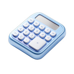 Obraz premium Light-blue, glossy calculator with a digital display