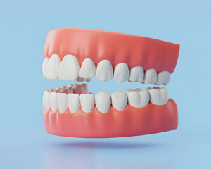 Obraz premium a 3d icon of teeth with blue background