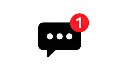 Fototapeta premium New message notification alert with unread count on dark background