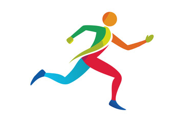 Person running marathon logo silhouette illustration