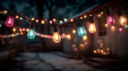 Christmas colorful glowing lights bokeh sparkle garlands festive shiny pattern seasonal joyful winter decoration background celebration holiday theme