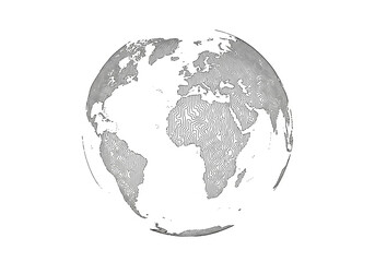 Fingerprint earth globe symbolizing global identity and uniqueness