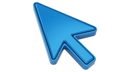 Professional blue cursor pointer icon for digital selection and navigation
