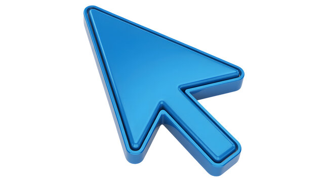 Professional blue cursor pointer icon for digital selection and navigation