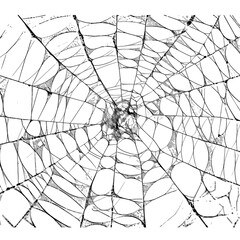 Obraz premium A dangerous black arachnid's intricate cobweb creates a scary silhouette in nature