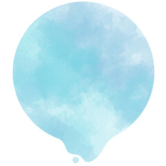とろけるまるの水色水彩素材