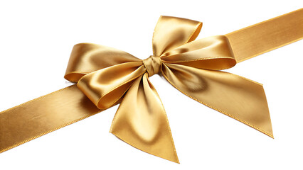 golden bow isolated on white
