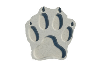 Isolated Animal paw print with pads and toes is like a bear or cat without background