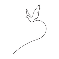 Naklejka premium Pigeon vector lineart illustration. One Line style drawing. pigeon