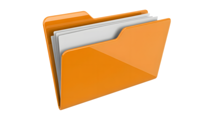 Organize your business documents with this sleek orange folder and papers