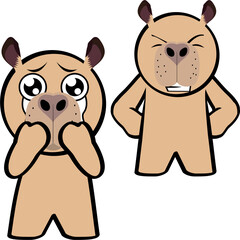 cute capybara kid character cartoon expressions pack collection in vector art