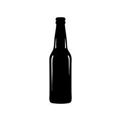 Beer bottle silhouette vector illustration isolated on white background