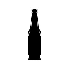 Beer bottle silhouette vector illustration isolated on white background