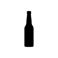 Beer bottle silhouette vector illustration isolated on white background