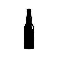 Beer bottle silhouette vector illustration isolated on white background