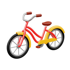 Fototapeta premium Colorful 3D Rendering of Classic Bicycle Recreation Transportation Object