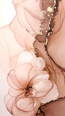 Abstract floral art in blush tones