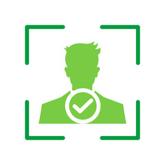 Face Detection Icon Vector Illustration Green Version