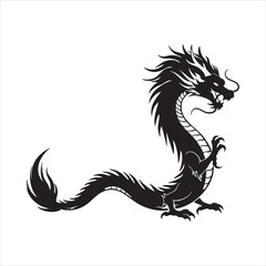 Illustration of a chinese dragon, a symbol of power, strength, and wisdom in mythology and culture