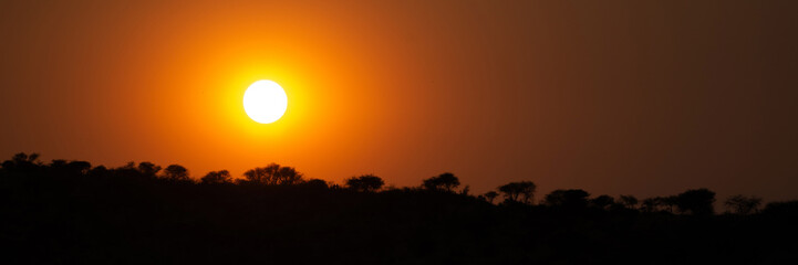 Fototapeta premium Lever du jour sur la savane en Namibie