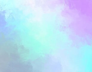 Ethereal Pastel Cloudscape in Lavender and Cyan Watercolor Tones.