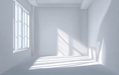 Obraz premium Empty room with sunlight streaming through a window (1)