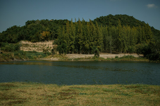 View of landscape mountain and forest at Suan Phueng, Thailand